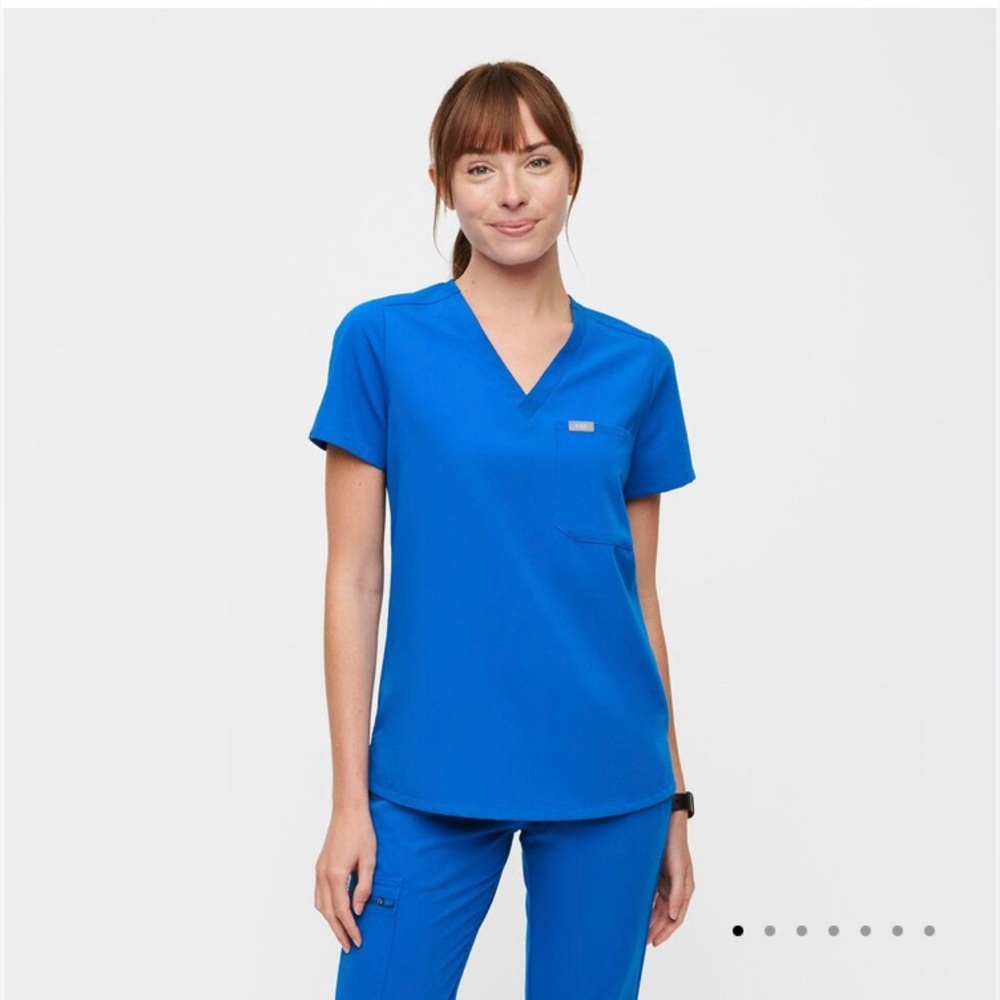 Figs Catarina Royal Blue Top - Size Small